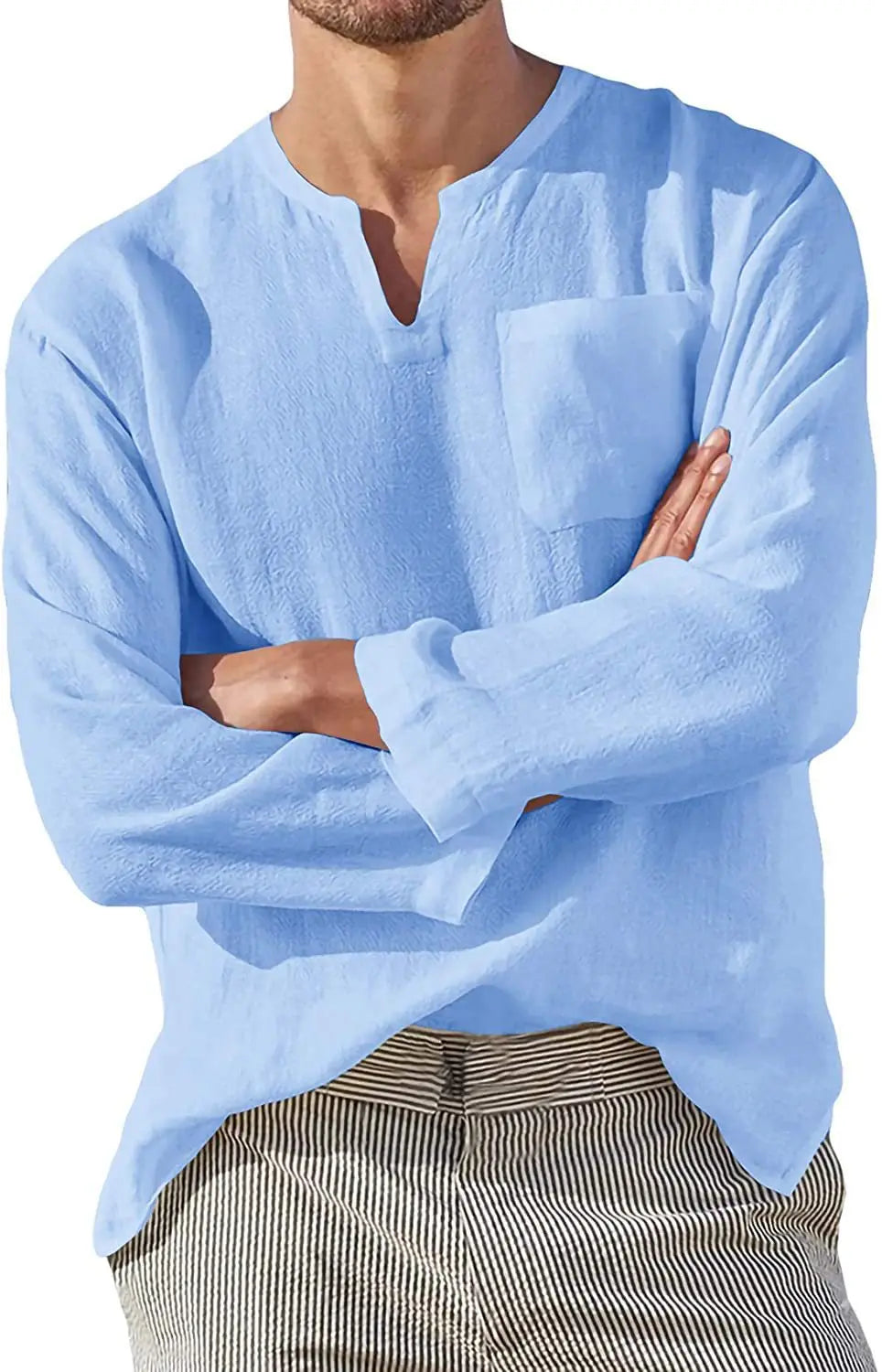 2025 Linen Shirt Men Brief Breathable Solid Color Long Sleeve Harajuku Casual Blouse Hawaiian Shirt Oversize Tops S-5XL