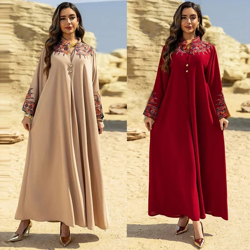 Dubai Dress for Women Abaya Eid Embroidery Party Long Robe Muslim Caftan Jalabiya Ramadan Morocco Kaftan Vestidos Largos 2025