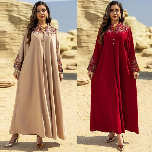 Dubai Dress for Women Abaya Eid Embroidery Party Long Robe Muslim Caftan Jalabiya Ramadan Morocco Kaftan Vestidos Largos 2025