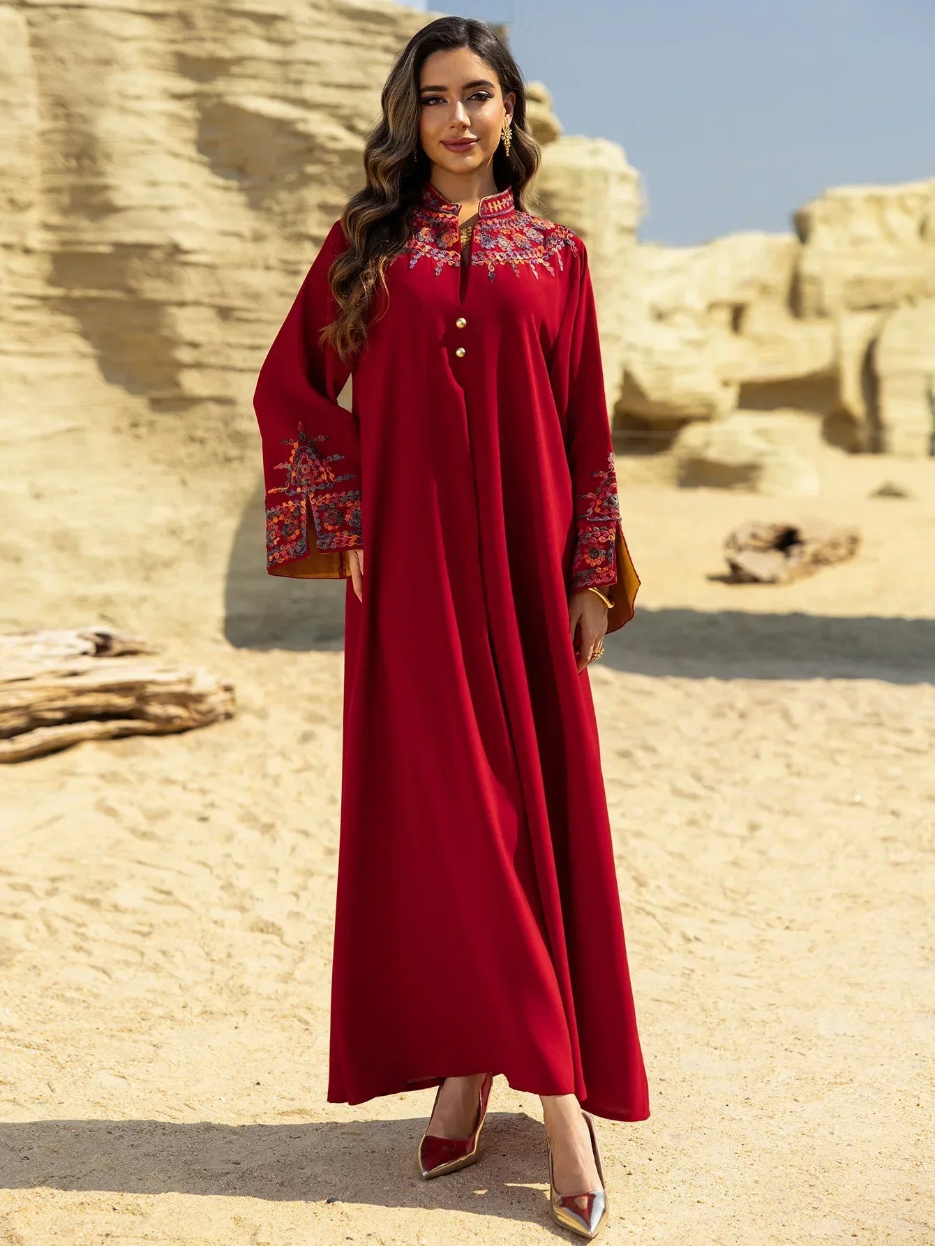 Dubai Dress for Women Abaya Eid Embroidery Party Long Robe Muslim Caftan Jalabiya Ramadan Morocco Kaftan Vestidos Largos 2025