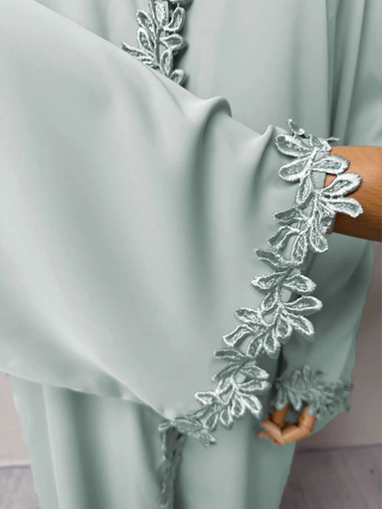 Dubai Elegant Beige Abaya for Muslim Women - Intricately Crafted with Multicolored Embroidery Piece in Islamic Modest Fashion