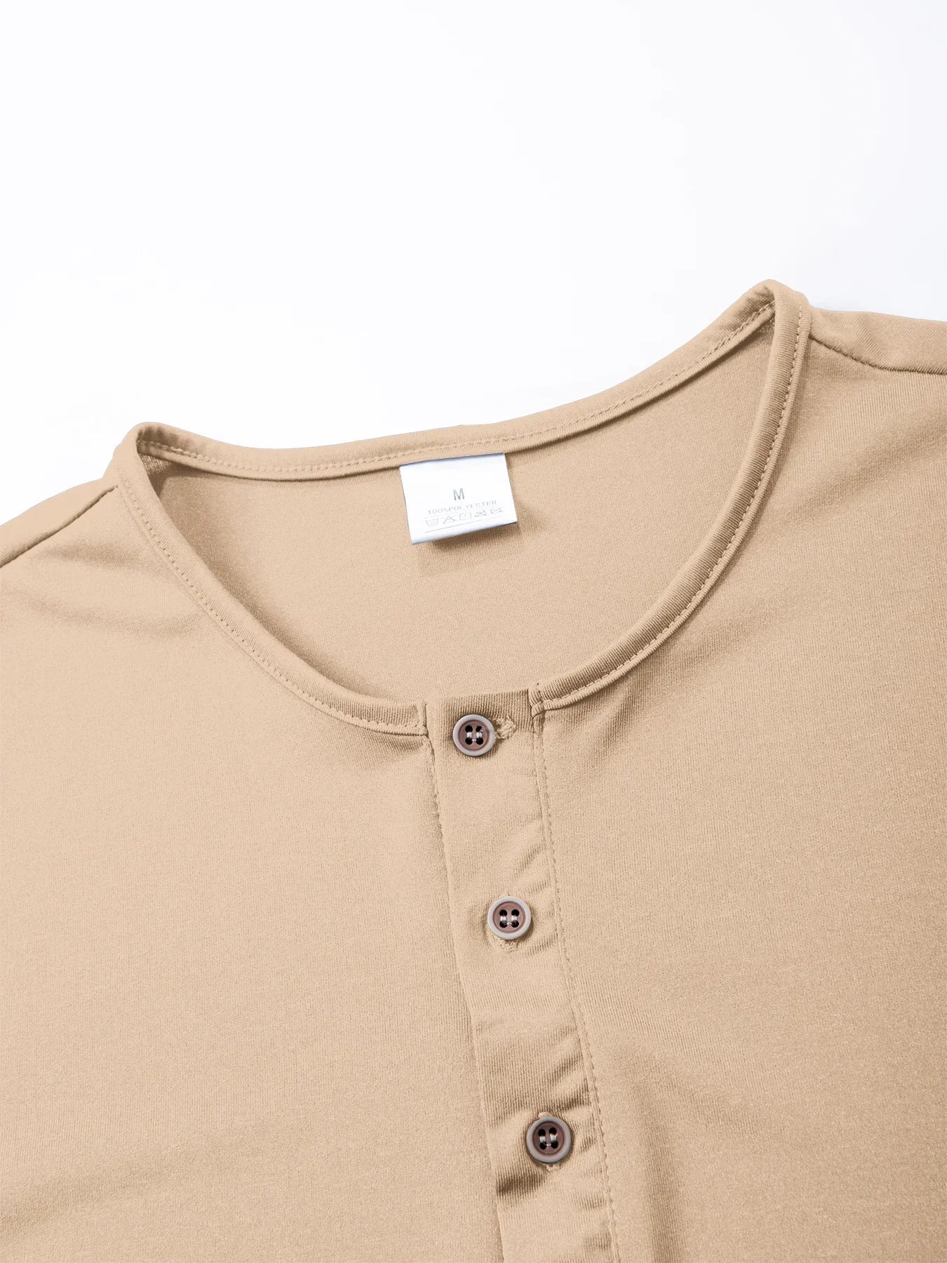 Henley Collar Summer Men's Casual Solid Color Short Sleeve T Shirt Mens   Fashion Basic Slim Button Neck Comfortable Shirt Tops
